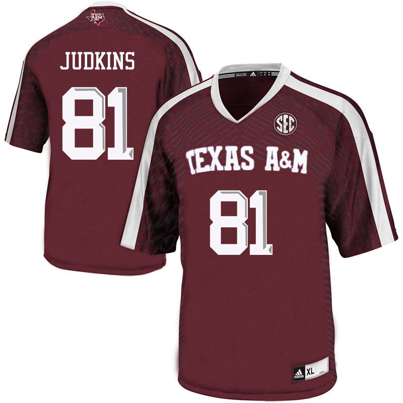 Men #81 Jalyn Judkins Texas A&M Aggies College Football Jerseys-Maroon - Click Image to Close